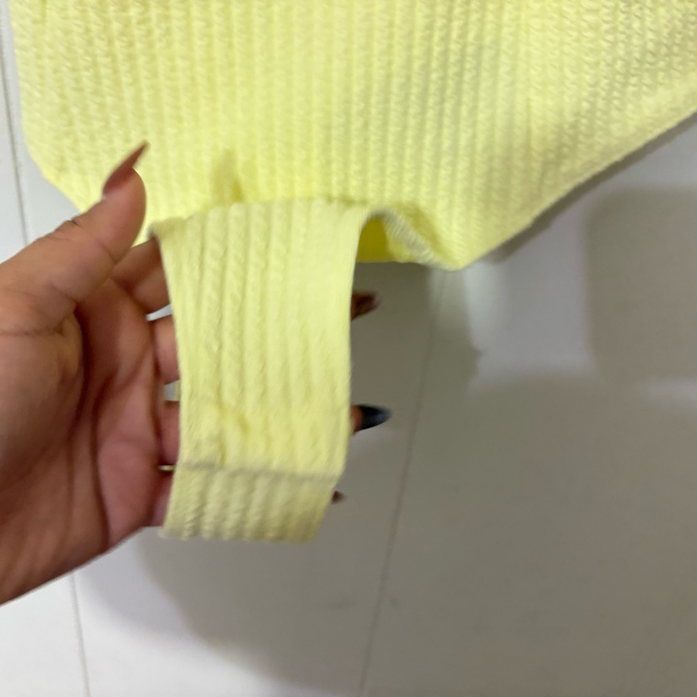 ASTR The Label Aria Bodysuit S Pale Yellow Ribbed Bustier Cutout Corset Top - Picture 7 of 10